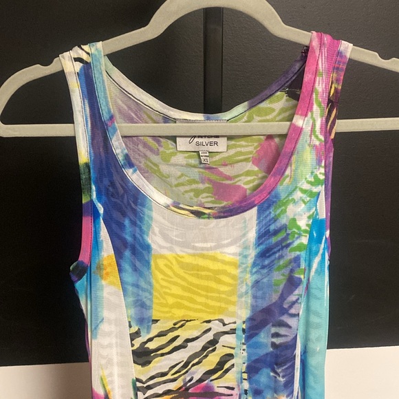 Lynn Ritchie Silver mesh maxi dress size xsmall - Picture 3 of 8